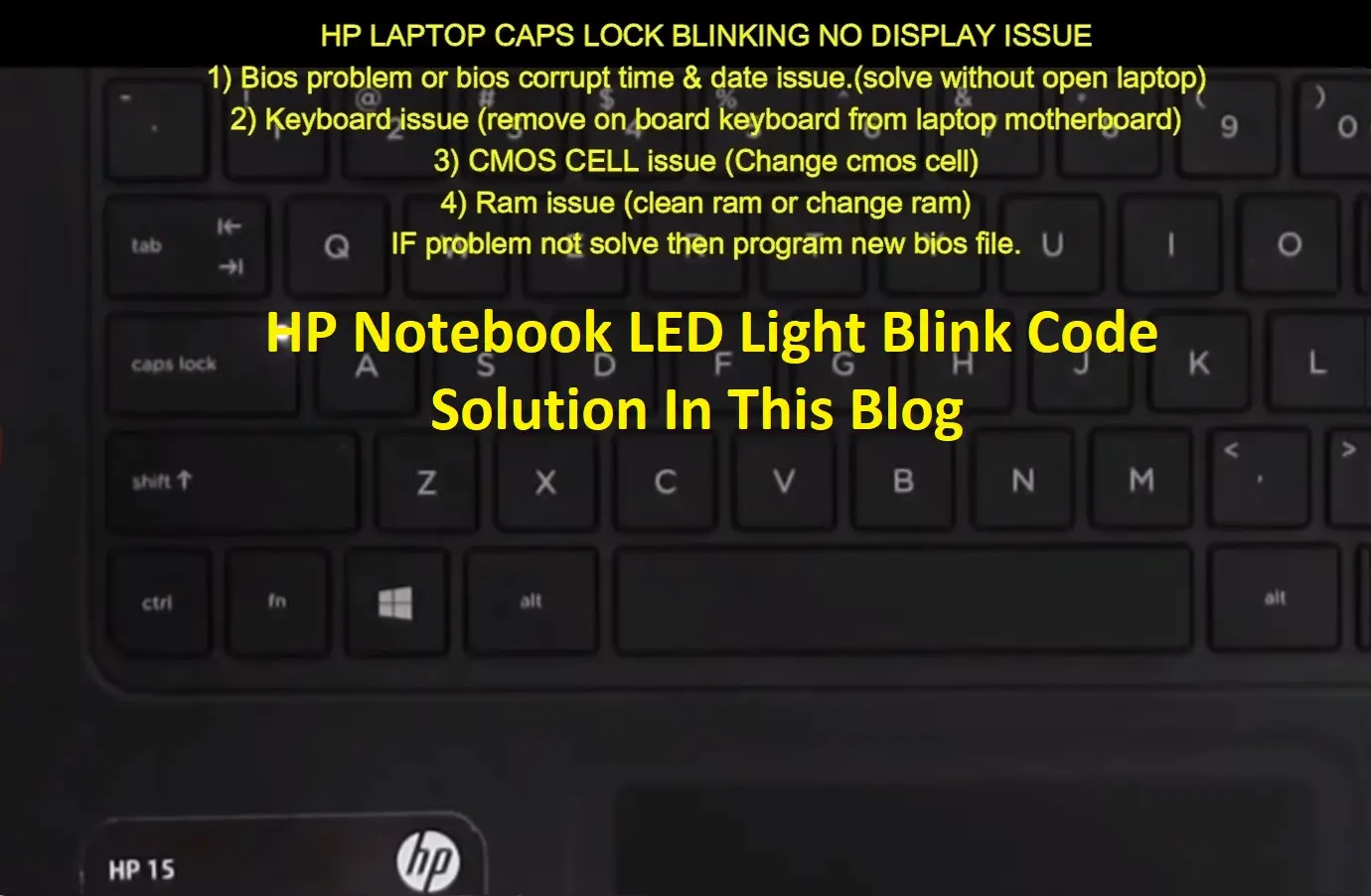 HP Notebook Laptop LED Blink Codes Error